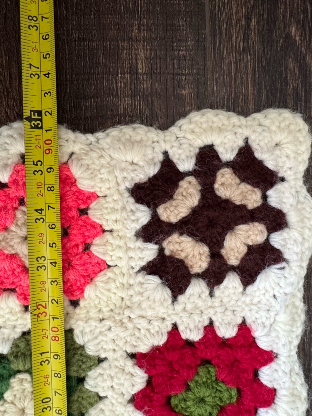 Handmade Multicolor Crochet Granny Square Blanket - Picture 5 of 5